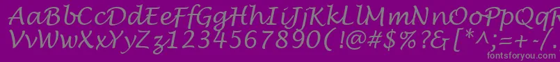 LantulaRegular-Schriftart – Graue Schriften auf violettem Hintergrund