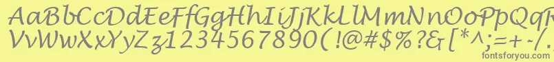 フォントLantulaRegular – 黄色の背景に灰色の文字