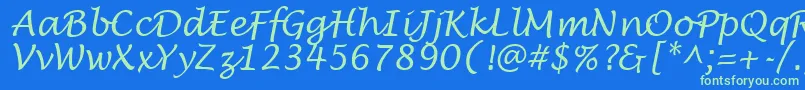 LantulaRegular Font – Green Fonts on Blue Background