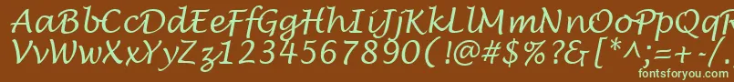 LantulaRegular-fontti – vihreät fontit ruskealla taustalla
