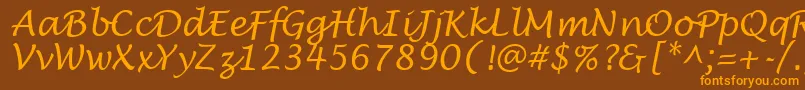 LantulaRegular-Schriftart – Orangefarbene Schriften auf braunem Hintergrund