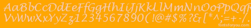 LantulaRegular-Schriftart – Rosa Schriften auf orangefarbenem Hintergrund