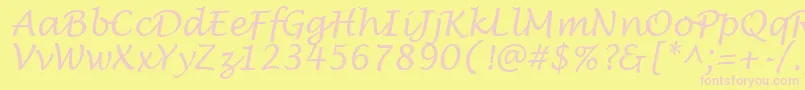 フォントLantulaRegular – ピンクのフォント、黄色の背景