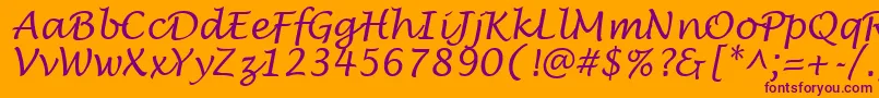 LantulaRegular-fontti – violetit fontit oranssilla taustalla