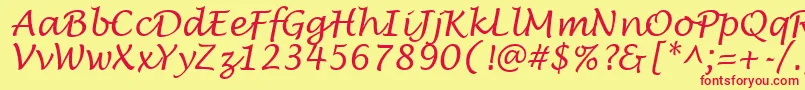 フォントLantulaRegular – 赤い文字の黄色い背景