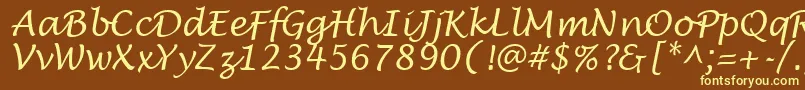 LantulaRegular-fontti – keltaiset fontit ruskealla taustalla
