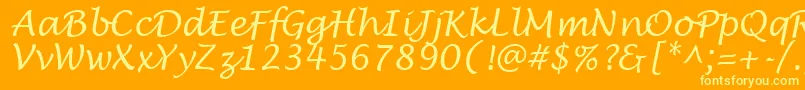 LantulaRegular-Schriftart – Gelbe Schriften auf orangefarbenem Hintergrund