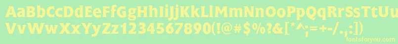 FrascatiMediumRegular Font – Yellow Fonts on Green Background