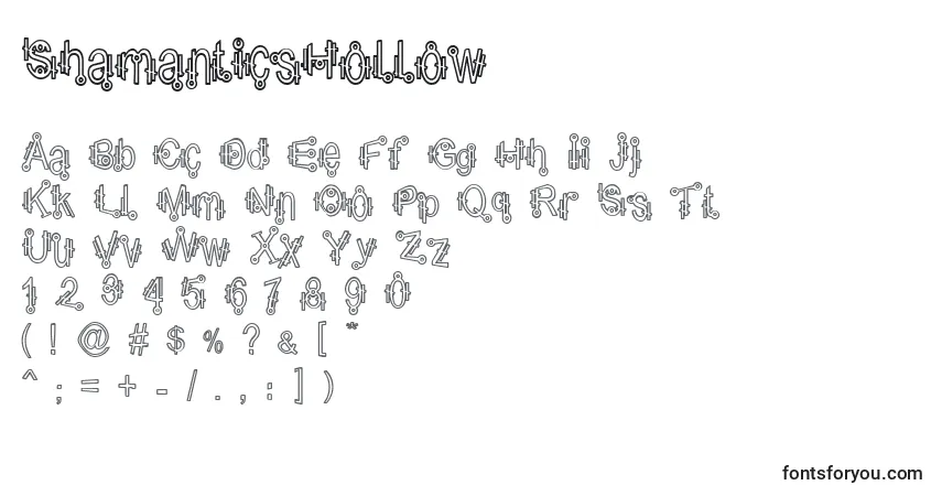 Czcionka ShamanticsHollow – alfabet, cyfry, specjalne znaki