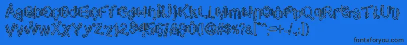 ShamanticsHollow Font – Black Fonts on Blue Background