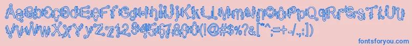 ShamanticsHollow Font – Blue Fonts on Pink Background