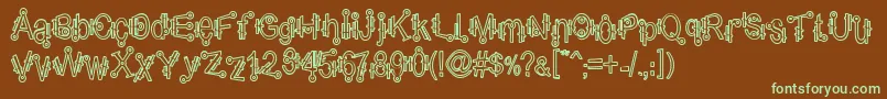 ShamanticsHollow Font – Green Fonts on Brown Background