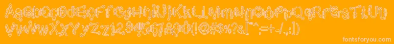 ShamanticsHollow-Schriftart – Rosa Schriften auf orangefarbenem Hintergrund