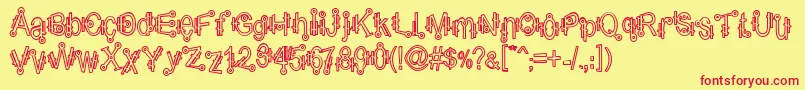 ShamanticsHollow Font – Red Fonts on Yellow Background