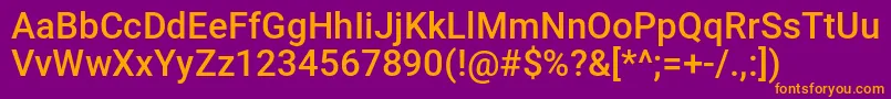 Шрифт Mobileinfantryleft – оранжевые шрифты на фиолетовом фоне
