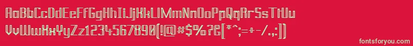 Prusb Font – Green Fonts on Red Background