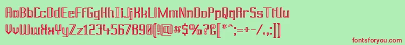 Prusb Font – Red Fonts on Green Background