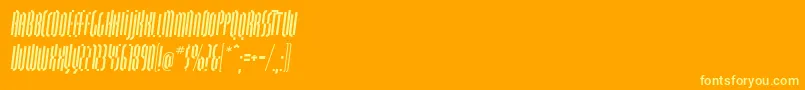 QuasariallOblique Font – Yellow Fonts on Orange Background