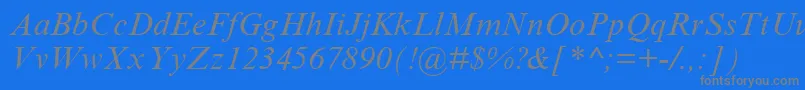 フォントTimesNewRomanCyrItalic – 青い背景に灰色の文字