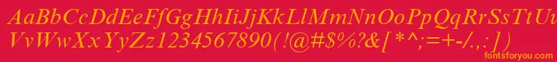フォントTimesNewRomanCyrItalic – 赤い背景にオレンジの文字