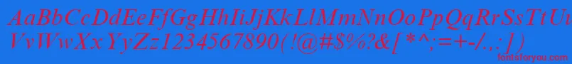 TimesNewRomanCyrItalic Font – Red Fonts on Blue Background