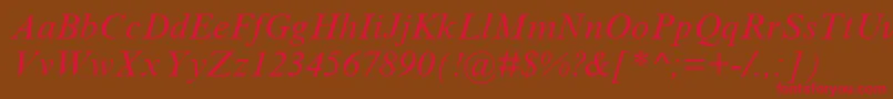 TimesNewRomanCyrItalic Font – Red Fonts on Brown Background