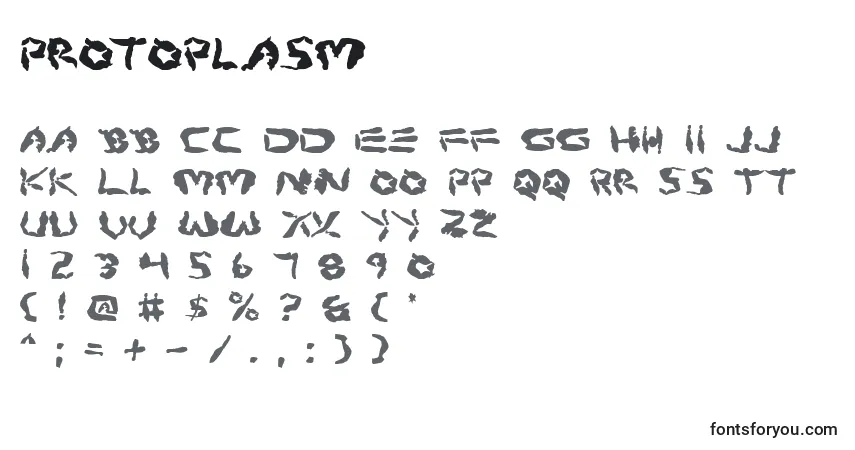 Fuente Protoplasm - alfabeto, números, caracteres especiales