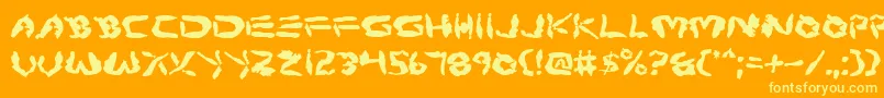 Protoplasm-Schriftart – Gelbe Schriften auf orangefarbenem Hintergrund