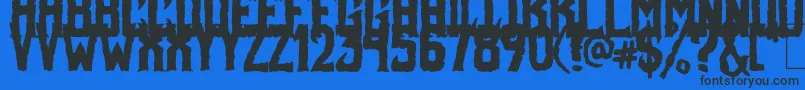 FoulFiend Font – Black Fonts on Blue Background