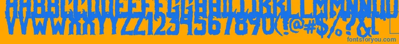 FoulFiend Font – Blue Fonts on Orange Background