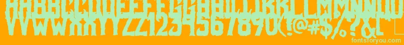 FoulFiend Font – Green Fonts on Orange Background