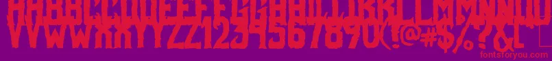フォントFoulFiend – 紫の背景に赤い文字