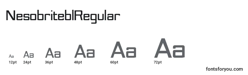 Размеры шрифта NesobriteblRegular