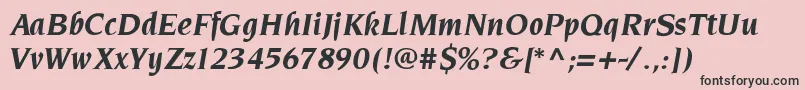 フォントPinnereseBolditalic – ピンクの背景に黒い文字