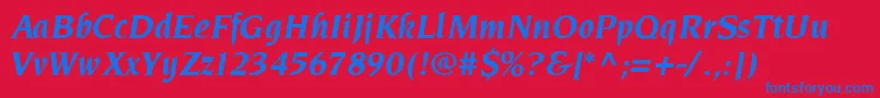 PinnereseBolditalic Font – Blue Fonts on Red Background