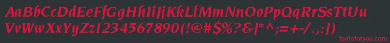 PinnereseBolditalic Font – Red Fonts on Black Background