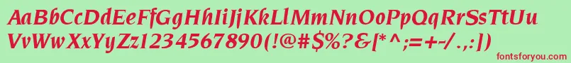 PinnereseBolditalic Font – Red Fonts on Green Background
