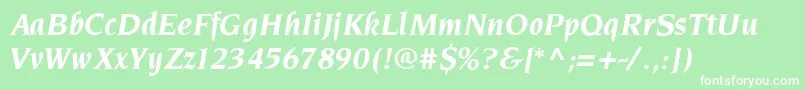 フォントPinnereseBolditalic – 緑の背景に白い文字