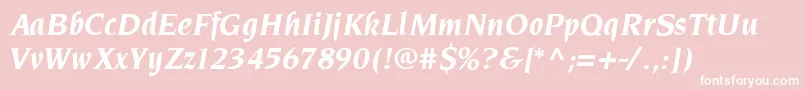 PinnereseBolditalic-Schriftart – Weiße Schriften auf rosa Hintergrund