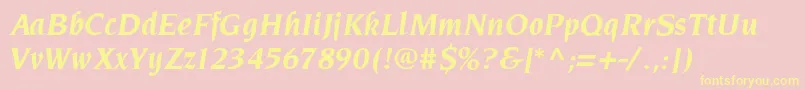 PinnereseBolditalic Font – Yellow Fonts on Pink Background