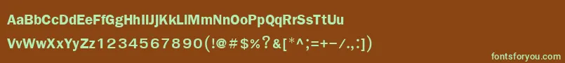 フォントFreesiaupcBold – 緑色の文字が茶色の背景にあります。
