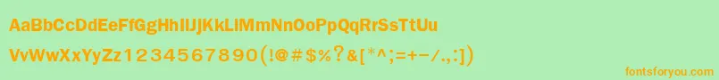 FreesiaupcBold-Schriftart – Orangefarbene Schriften auf grünem Hintergrund