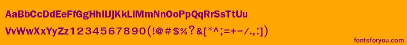 Fonte FreesiaupcBold – fontes roxas em um fundo laranja