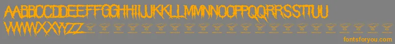 Weitere Informationen zur ThegrimraidersRegular-Schriftart ThegrimraidersRegular-Schriftart – Orangefarbene Schriften auf grauem Hintergrund
