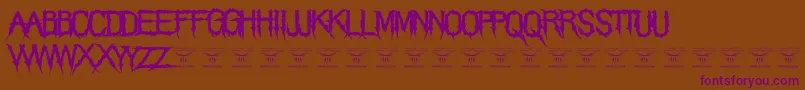 ThegrimraidersRegular Font – Purple Fonts on Brown Background