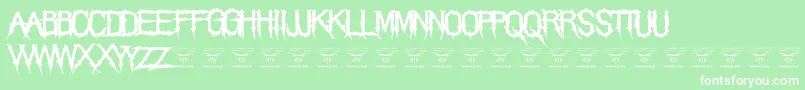 フォントThegrimraidersRegular – 緑の背景に白い文字