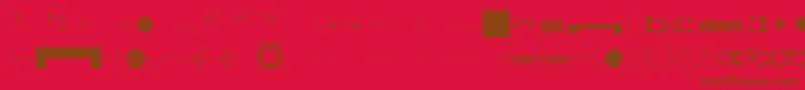 Pfornmtreasures3Layer3-Schriftart – Braune Schriften auf rotem Hintergrund