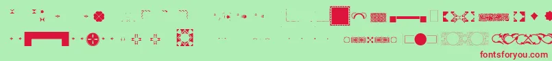 フォントPfornmtreasures3Layer3 – 赤い文字の緑の背景