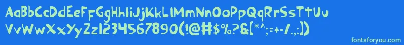 Ozyv2 Font – Green Fonts on Blue Background
