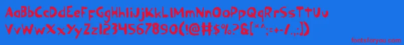 Ozyv2 Font – Red Fonts on Blue Background